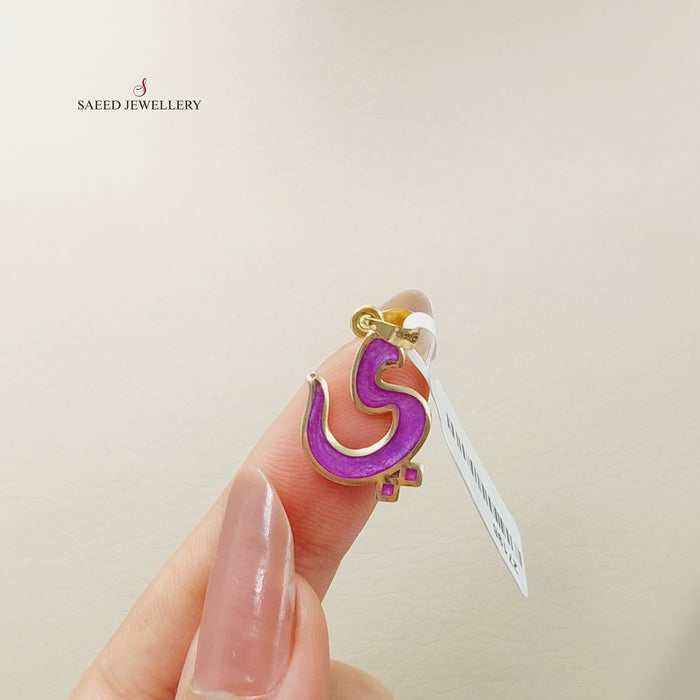 18K Arabic Letter Pendant Made of 18K Yellow Gold by Saeed Jewelry-27196