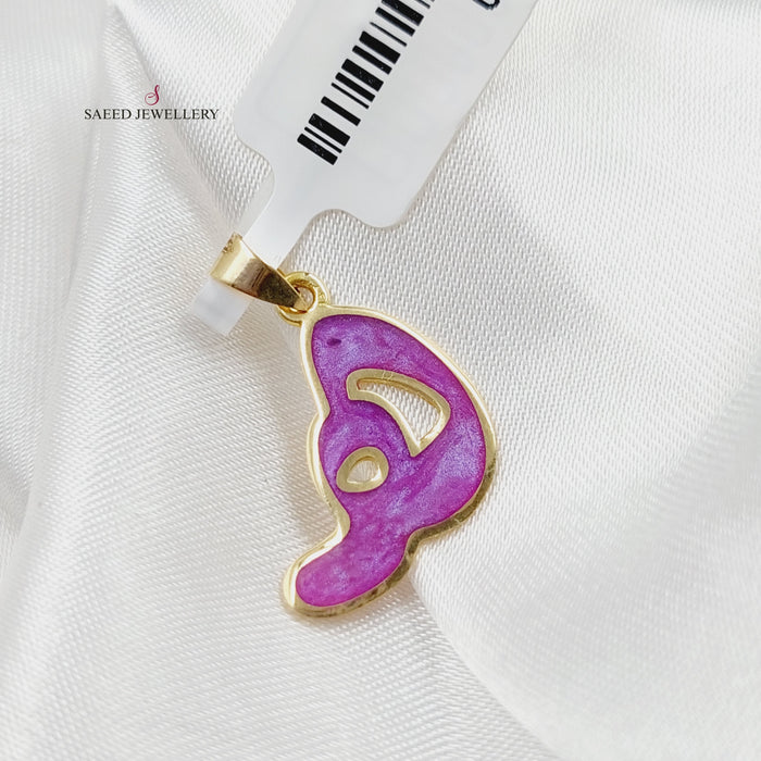 18K Arabic Letter Pendant Made of 18K Yellow Gold by Saeed Jewelry-27200