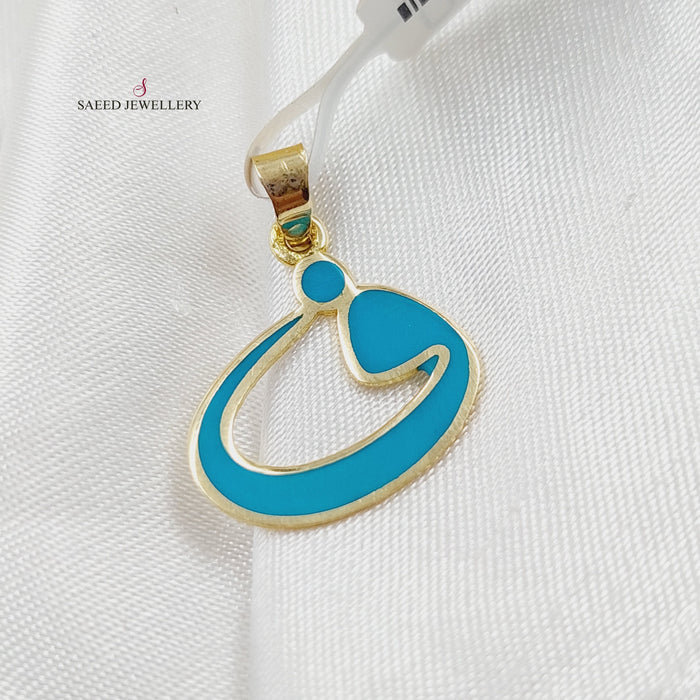 18K Arabic Letter Pendant Made of 18K Yellow Gold by Saeed Jewelry-27204