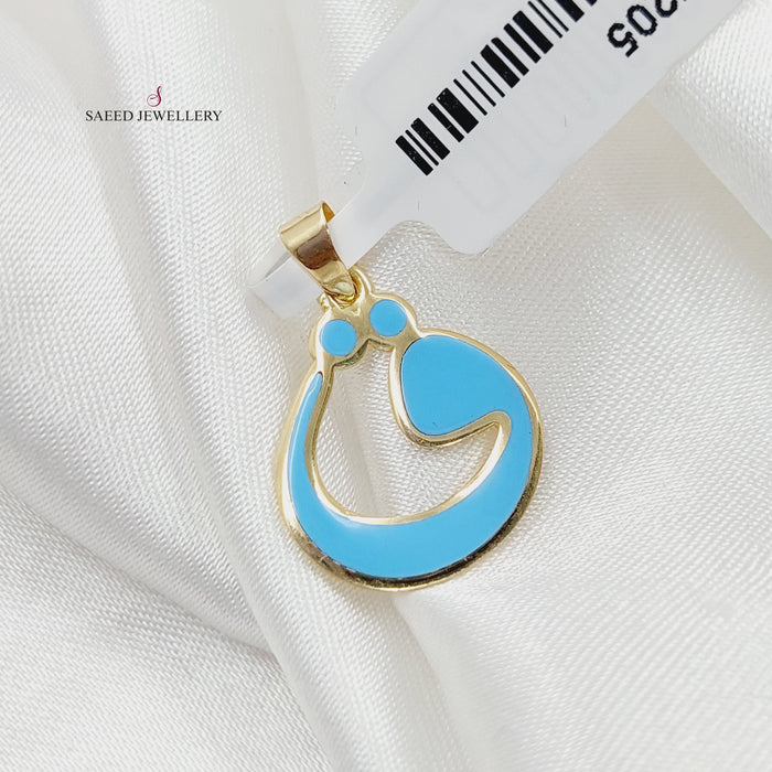 18K Arabic Letter Pendant Made of 18K Yellow Gold by Saeed Jewelry-27205
