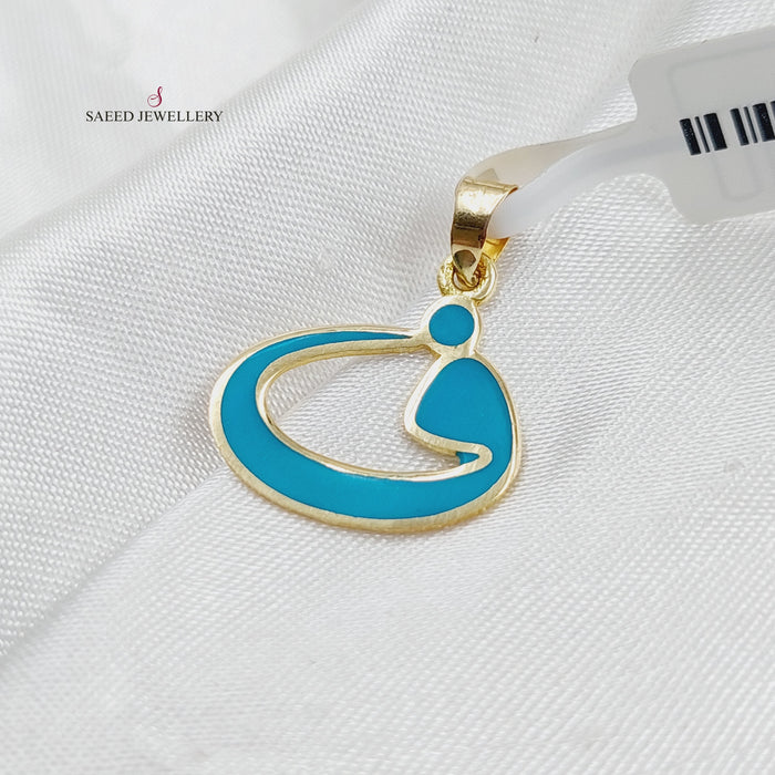 18K Arabic Letter Pendant Made of 18K Yellow Gold by Saeed Jewelry-27204
