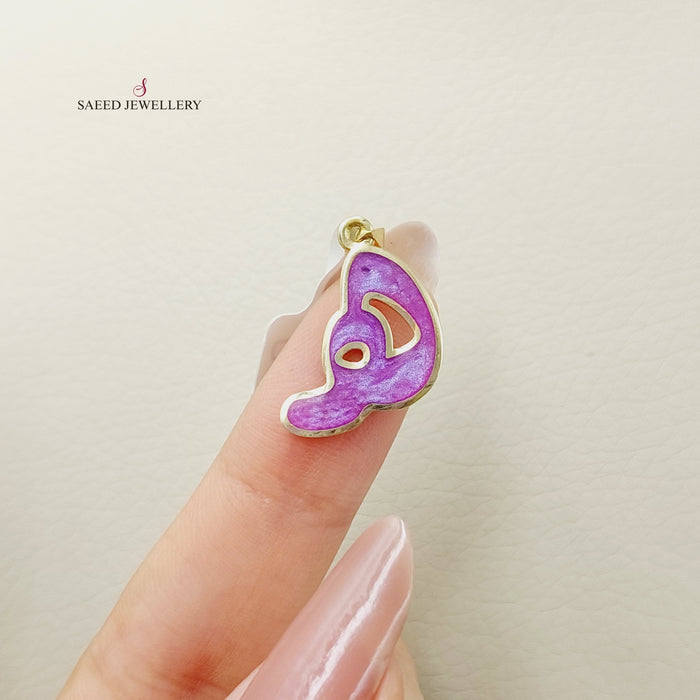 18K Arabic Letter Pendant Made of 18K Yellow Gold by Saeed Jewelry-27200