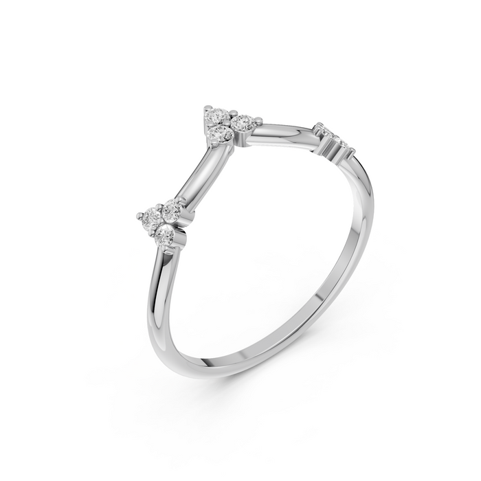 Aurora Multi Cluster Round Lab Grown Diamond Bypass Ring