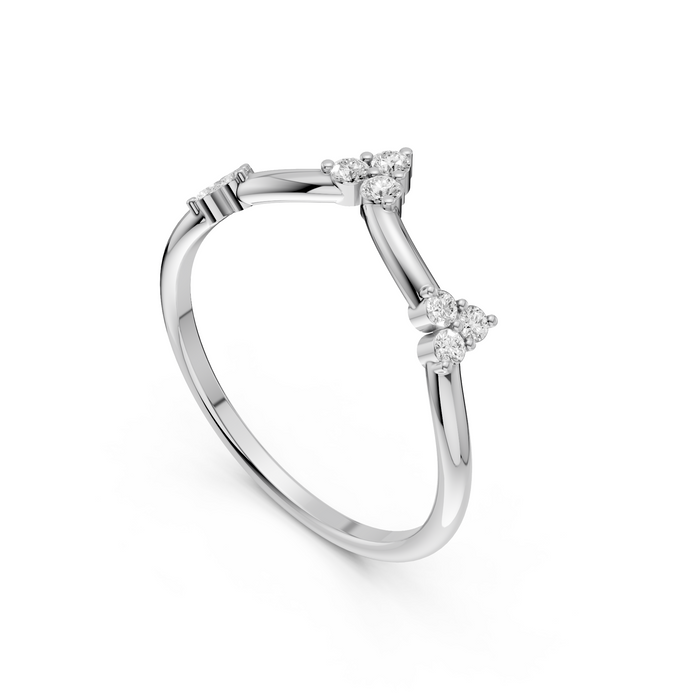 Aurora Multi Cluster Round Lab Grown Diamond Bypass Ring