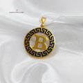 21K B Letter Pendant<br><br> Made of 21K Yellow Gold by Saeed Jewelry-b-تعليقة-حرف-فرزاتشي