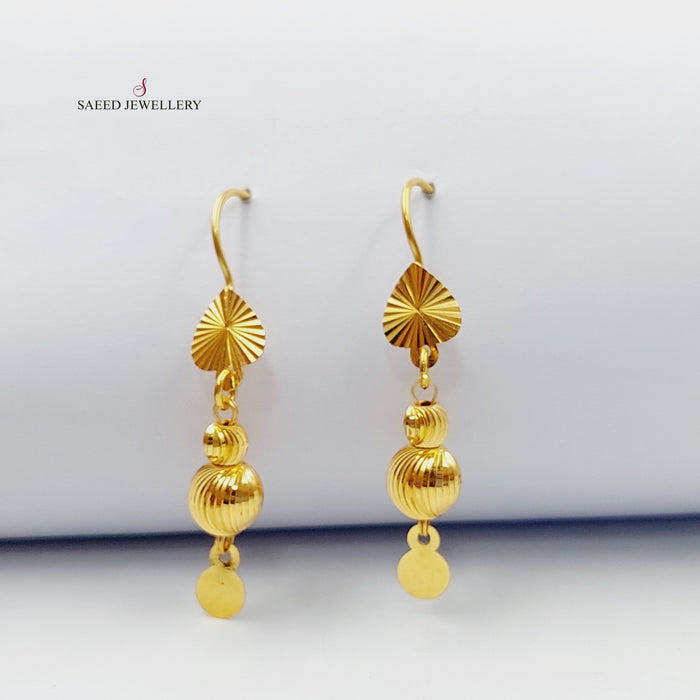 Bead Earrings Made Of 21K Yellow Gold by Saeed Jewelry-27744