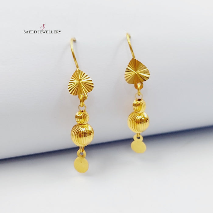 Bead Earrings Made Of 21K Yellow Gold by Saeed Jewelry-27744