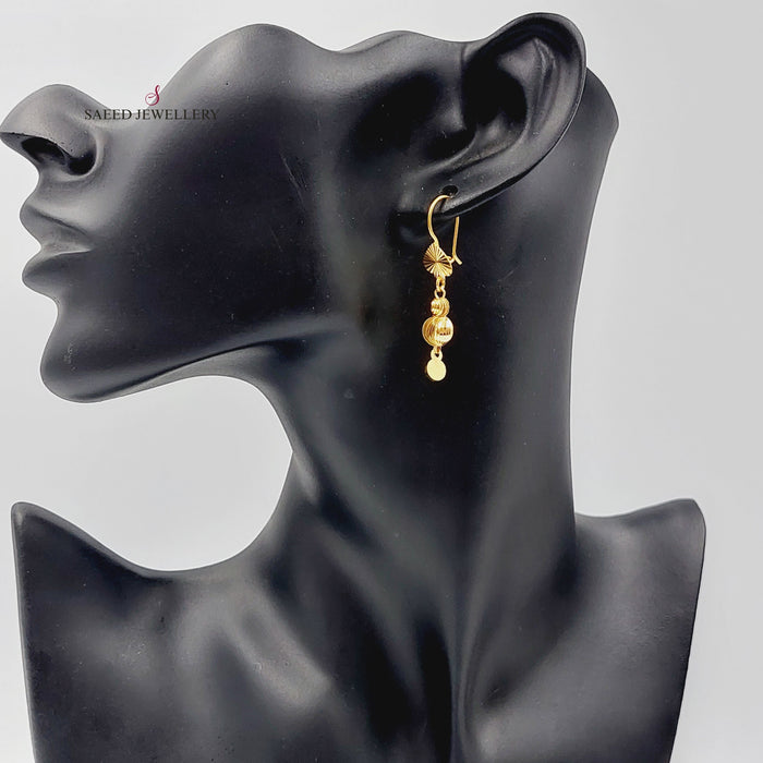 Bead Earrings Made Of 21K Yellow Gold by Saeed Jewelry-27744