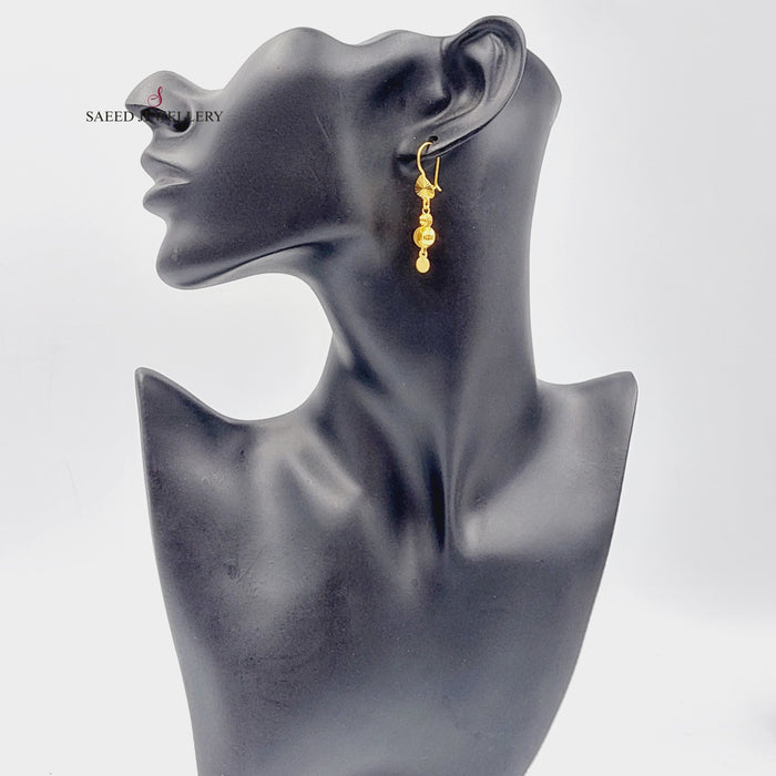 Bead Earrings Made Of 21K Yellow Gold by Saeed Jewelry-27744