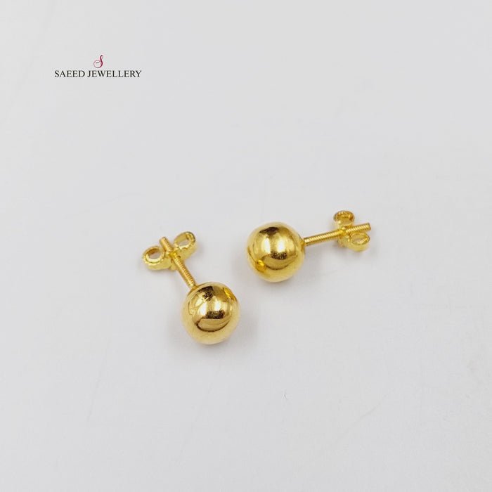 Balls Screw Earrings  Made Of 18K Yellow Gold by Saeed Jewelry-30542