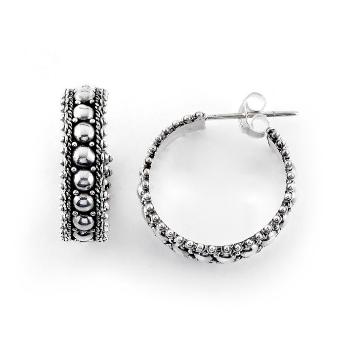 Beaded design hoop earrings image 0