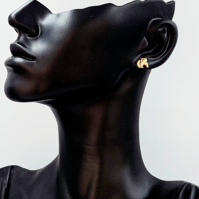 18K Bear Earrings Made of 18K Yellow Gold by Saeed Jewelry-27288