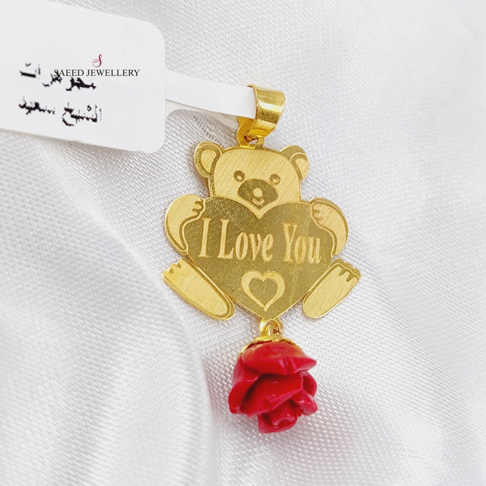18K Bear Pendant Made of 18K Yellow Gold by Saeed Jewelry-20996
