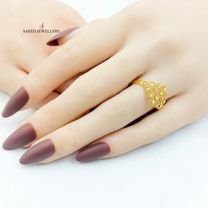 21K خاتم خلية النحل-مجوهرات الشيخ سعيد-Saeed Jewelry