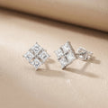 Princess Cut Lab Grown Diamond Stud Earrings in Silver