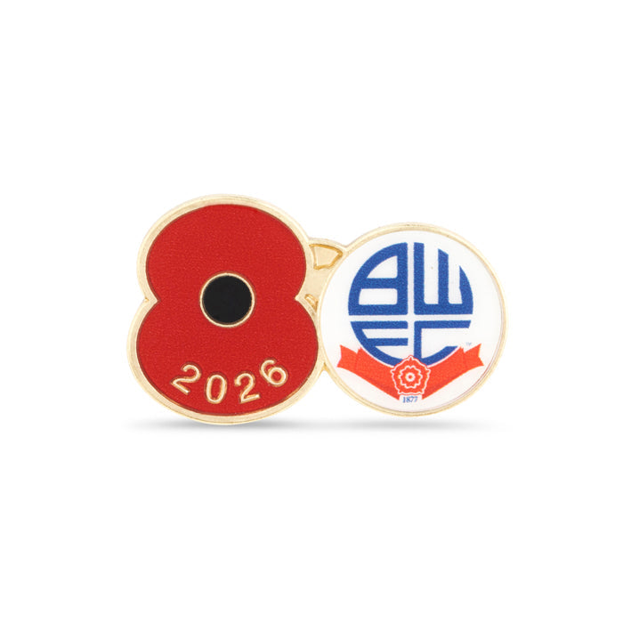 Bolton Wanderers Poppy Football Pin 2026