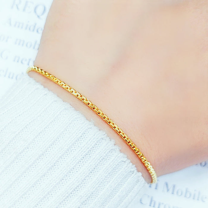 21K Box Bracelet Made of 21K Yellow Gold by Saeed Jewelry-25268