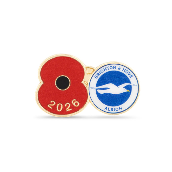 Brighton & Hove Albion Poppy Football Pin 2026