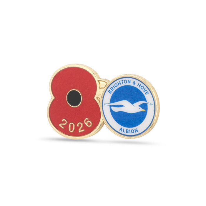 Brighton & Hove Albion Poppy Football Pin 2026
