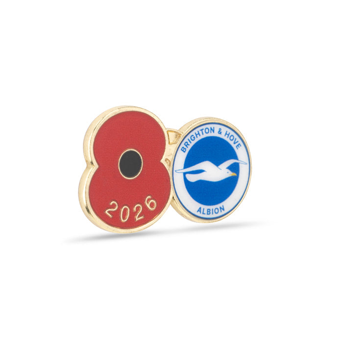 Brighton & Hove Albion Poppy Football Pin 2026