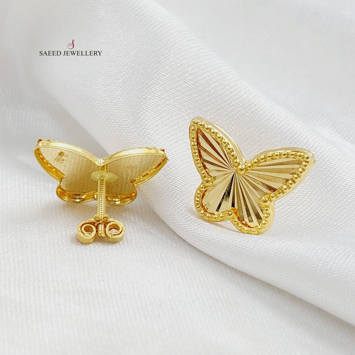 18K Butterfly Earrings Made of 18K Yellow Gold by Saeed Jewelry-26536