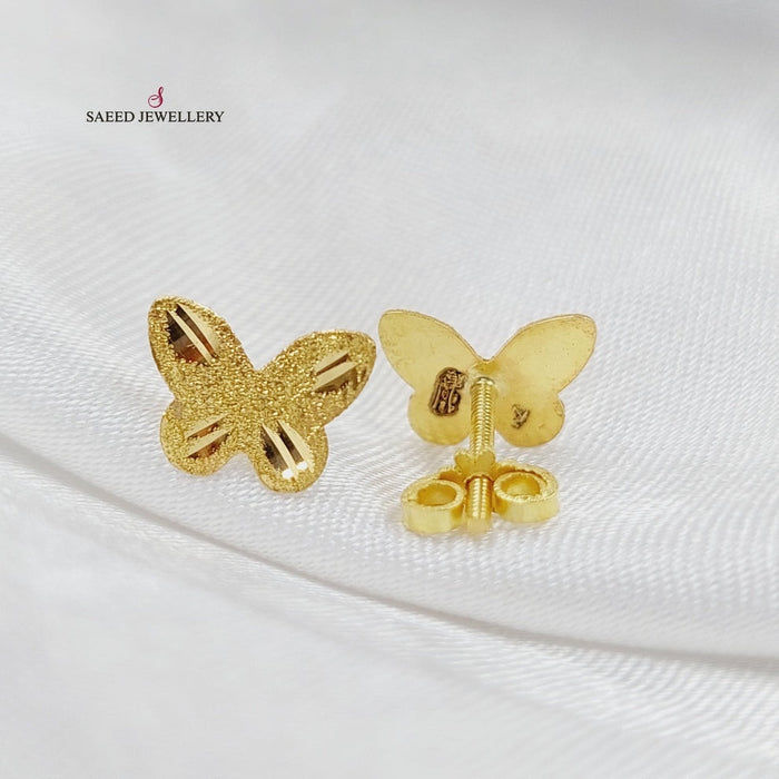 18K Butterfly Earrings Made of 18K Yellow Gold by Saeed Jewelry-25952