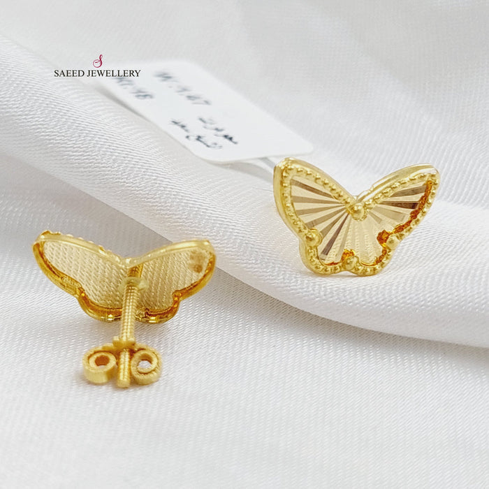 Butterfly Earrings Made Of 18K Yellow Gold by Saeed Jewelry-28243