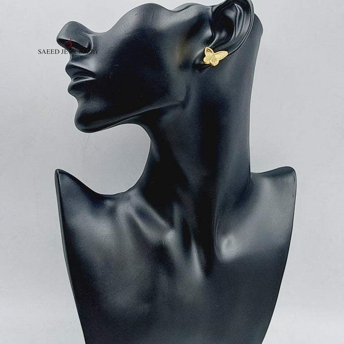 18K Butterfly Earrings Made of 18K Yellow Gold by Saeed Jewelry-26536
