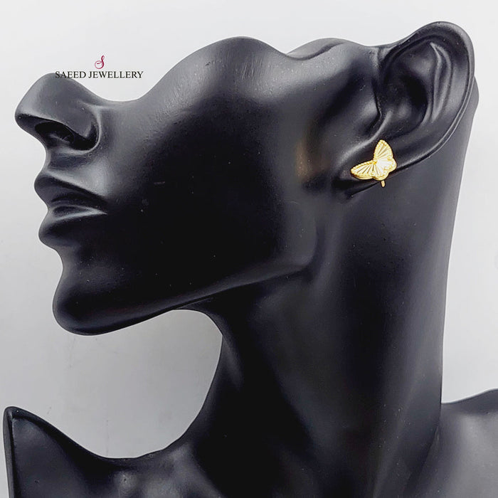Butterfly Earrings Made Of 18K Yellow Gold by Saeed Jewelry-28243