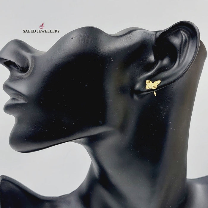 18K Butterfly Earrings Made of 18K Yellow Gold by Saeed Jewelry-25952