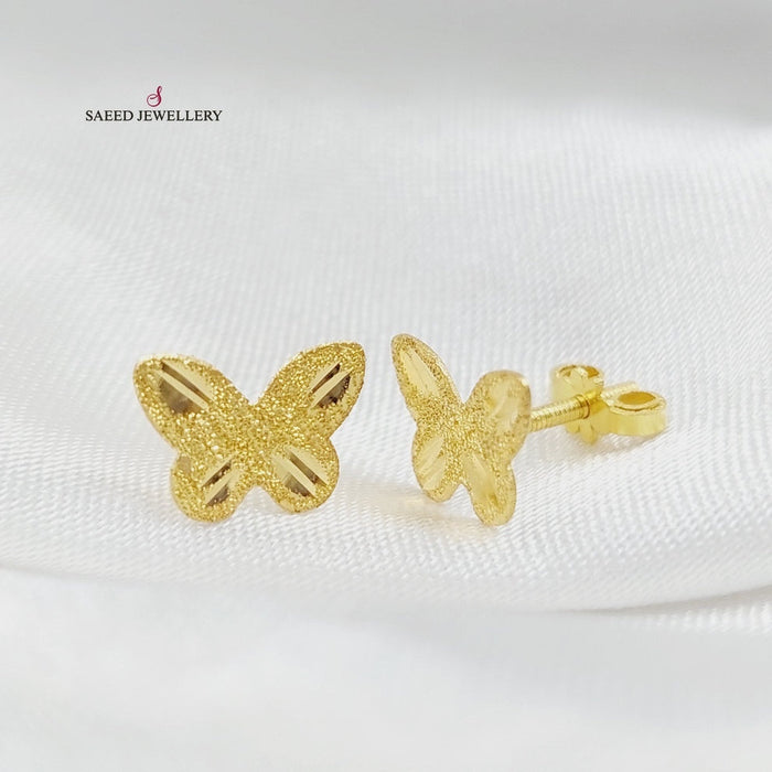 18K Butterfly Earrings Made of 18K Yellow Gold by Saeed Jewelry-25952