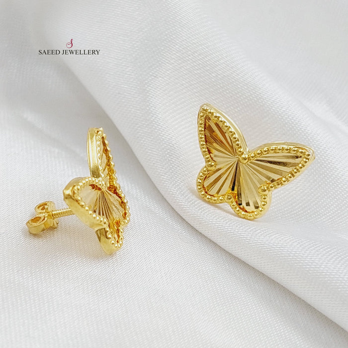 18K Butterfly Earrings Made of 18K Yellow Gold by Saeed Jewelry-26536