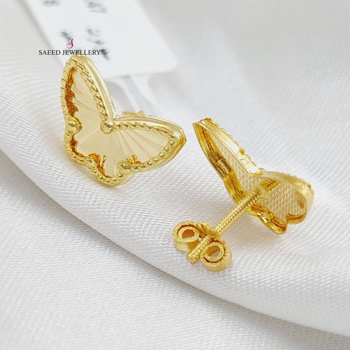 Butterfly Earrings Made Of 18K Yellow Gold by Saeed Jewelry-28243
