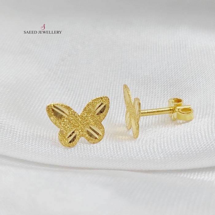18K Butterfly Earrings Made of 18K Yellow Gold by Saeed Jewelry-25763