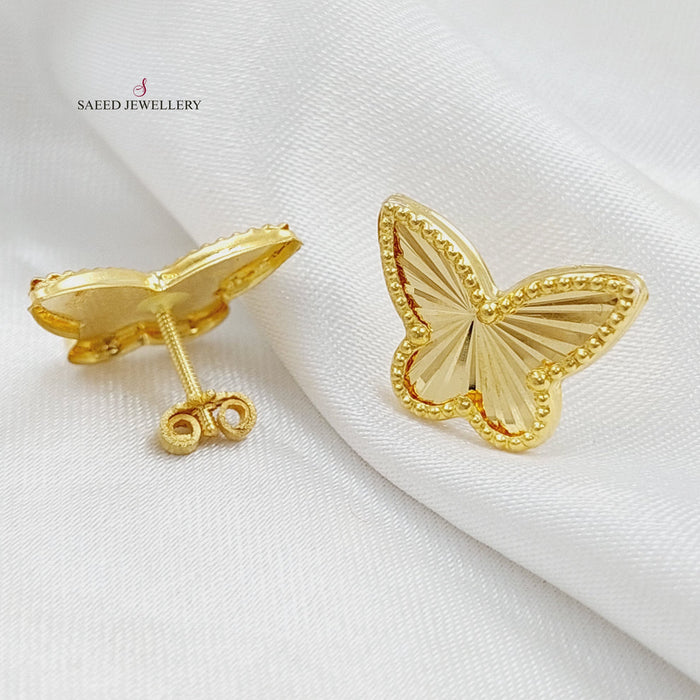 18K Butterfly Earrings Made of 18K Yellow Gold by Saeed Jewelry-26535