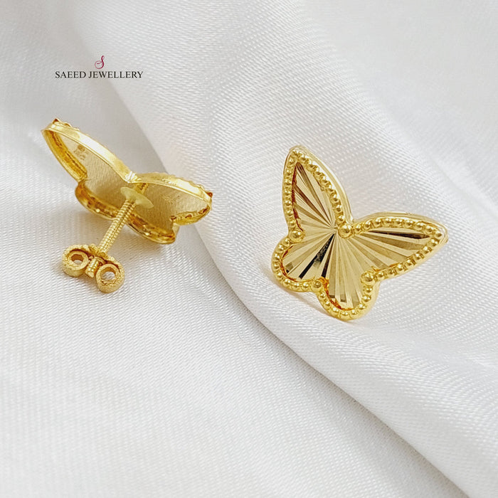 18K Butterfly Earrings Made of 18K Yellow Gold by Saeed Jewelry-26536