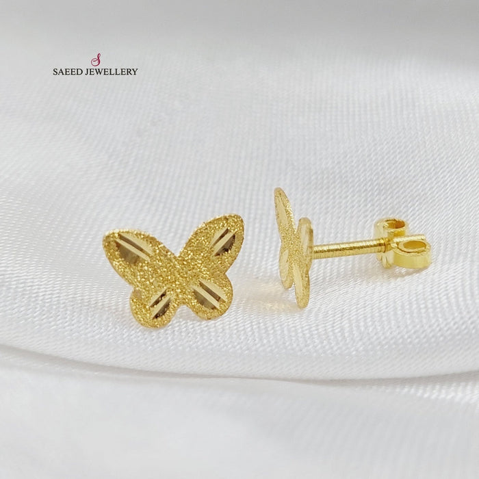 18K Butterfly Earrings Made of 18K Yellow Gold by Saeed Jewelry-25953