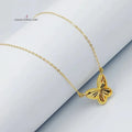 18K Butterfly Necklace Made of 18K Yellow Gold by Saeed Jewelry-26101
