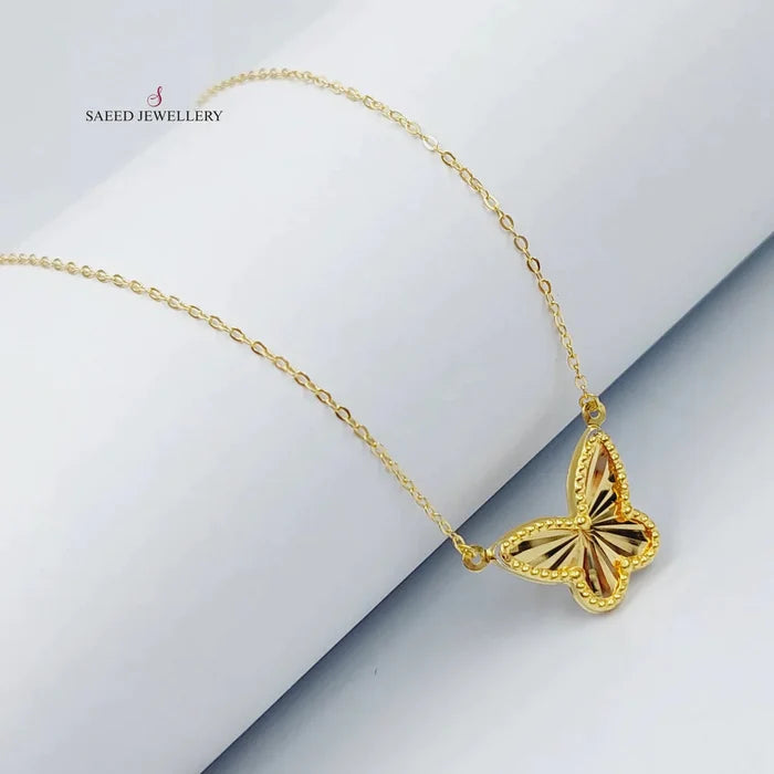 18K Butterfly Necklace Made of 18K Yellow Gold by Saeed Jewelry-26101