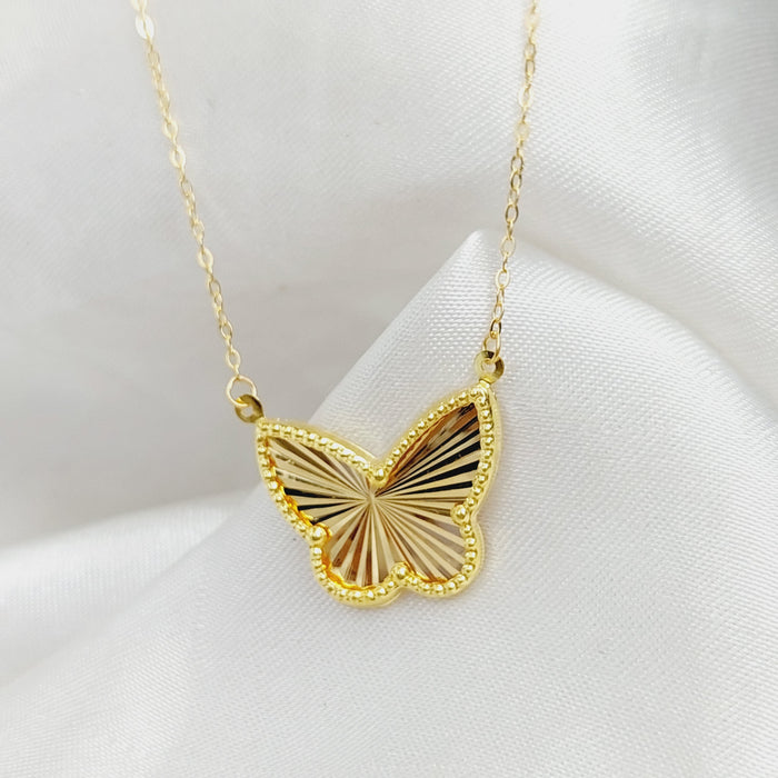 18K Butterfly Necklace Made of 18K Yellow Gold by Saeed Jewelry-25408