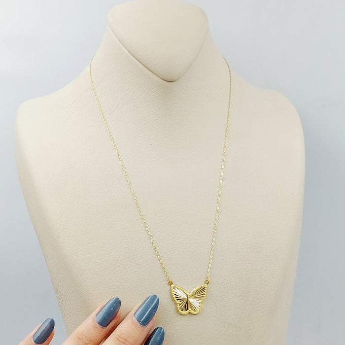 18K Butterfly Necklace Made of 18K Yellow Gold by Saeed Jewelry-25408