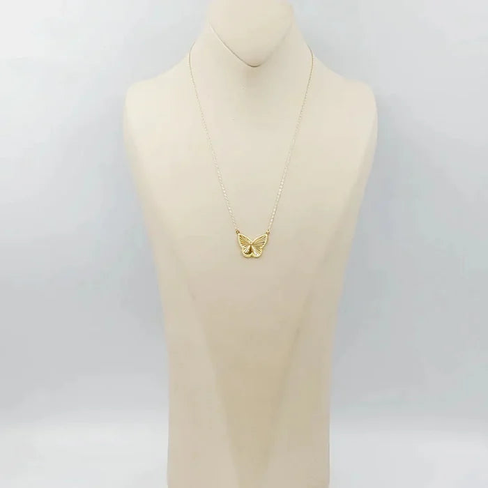 18K Butterfly Necklace Made of 18K Yellow Gold by Saeed Jewelry-26101