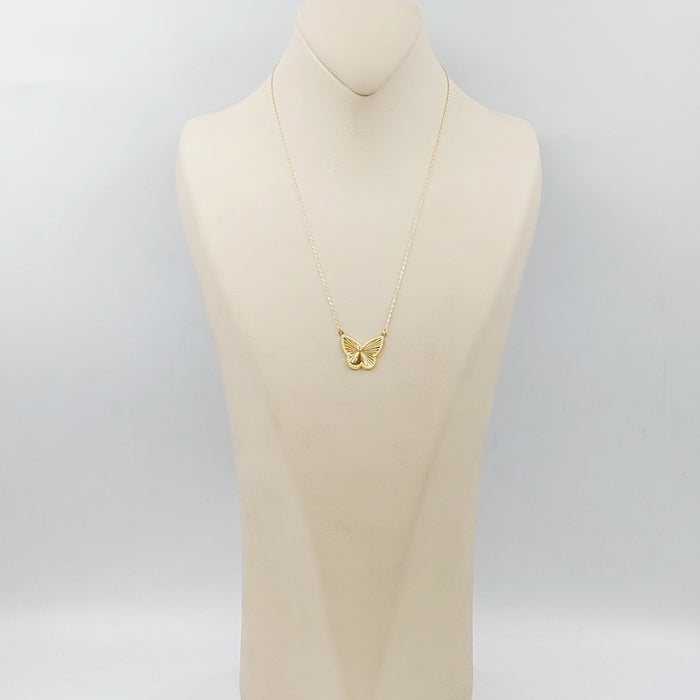 18K Butterfly Necklace Made of 18K Yellow Gold by Saeed Jewelry-25408