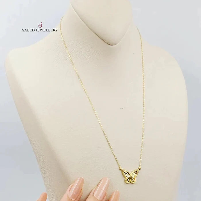 18K Butterfly Necklace Made of 18K Yellow Gold by Saeed Jewelry-26101