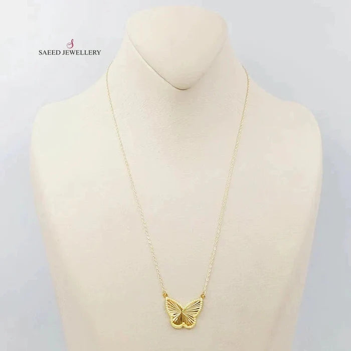 18K Butterfly Necklace Made of 18K Yellow Gold by Saeed Jewelry-26311