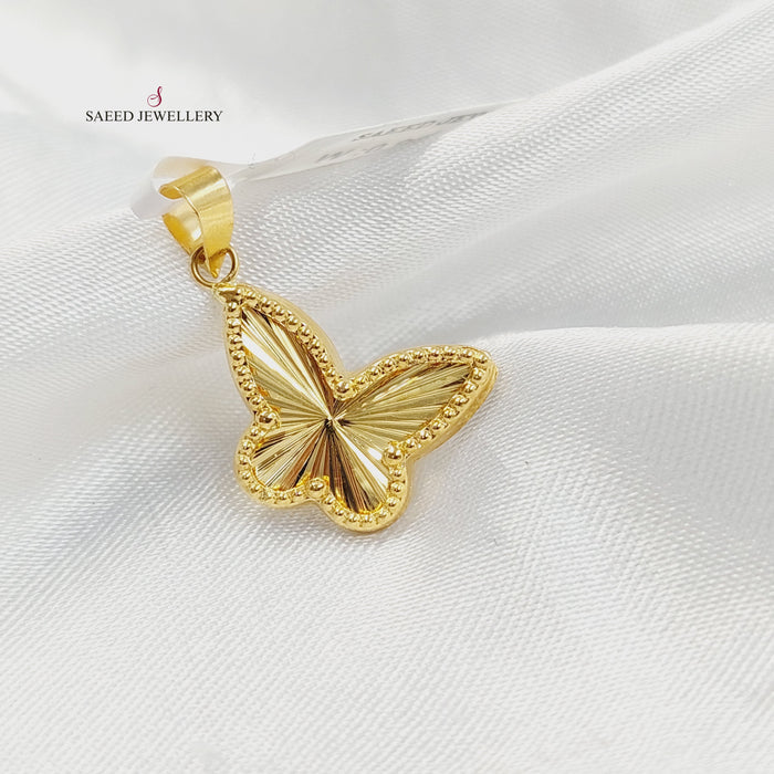 18KK تعليقة فراشة-مجوهرات الشيخ سعيد-Saeed Jewelry