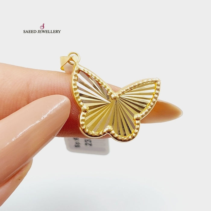 Butterfly Pendant  Made Of 18K Yellow Gold by Saeed Jewelry-29644