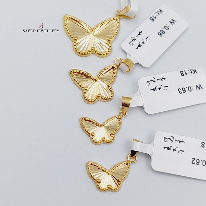 18K Butterfly Pendant Made of 18K Yellow Gold by Saeed Jewelry-22044