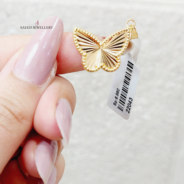 18K Butterfly Pendant Made of 18K Yellow Gold by Saeed Jewelry-22044