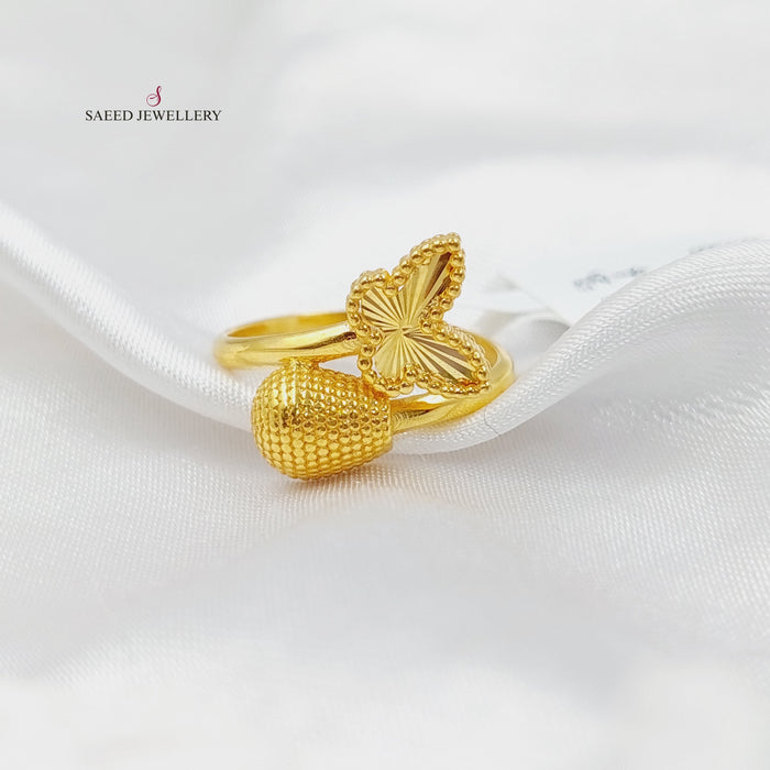 21K Butterfly Ring Made of 21K Yellow Gold by Saeed Jewelry-27098